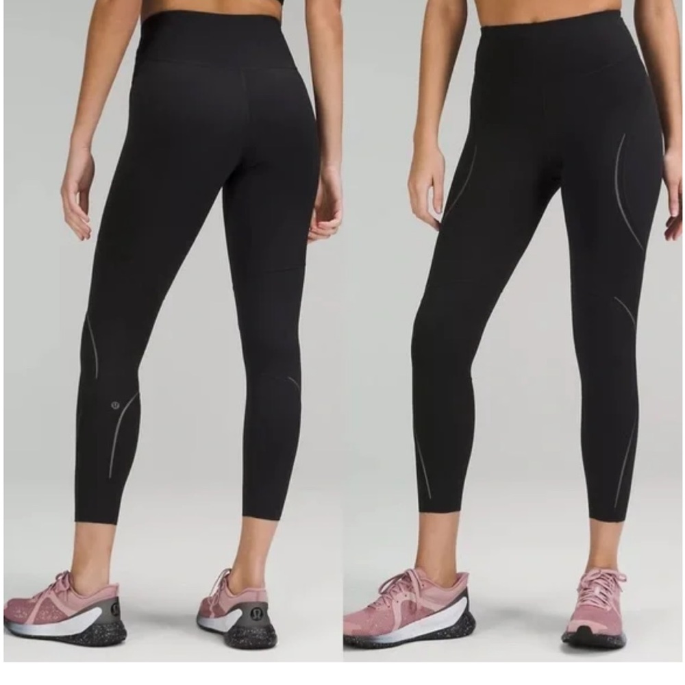 Lululemon Base Pace High-Rise Reflective Tight Sz 6/25" In Black